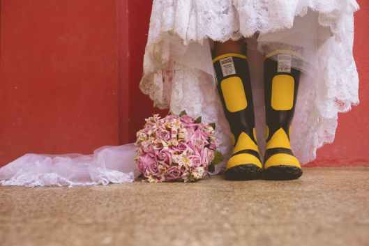 boots bridal bouquet bride celebration